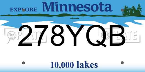 278YQB Minnesota License Plate