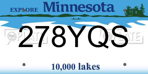 278YQS Minnesota License Plate
