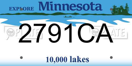 2791CA Minnesota License Plate
