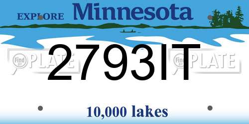 2793IT Minnesota License Plate