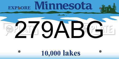 279ABG Minnesota License Plate