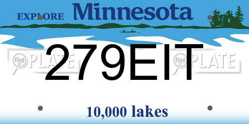 279EIT Minnesota License Plate