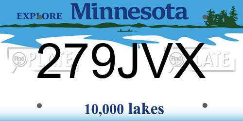 279JVX Minnesota License Plate