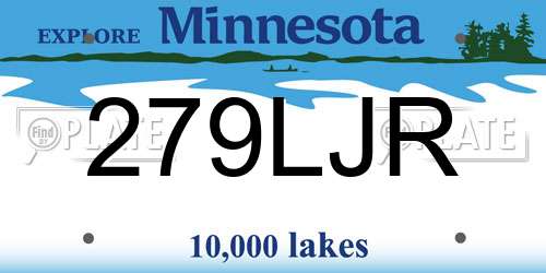 279LJR Minnesota License Plate