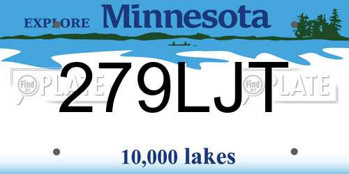 279LJT Minnesota License Plate