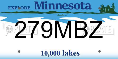 279MBZ Minnesota License Plate