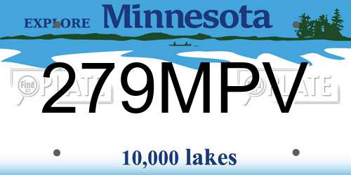 279MPV Minnesota License Plate