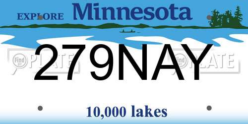 279NAY Minnesota License Plate
