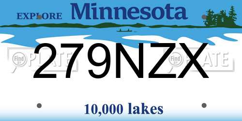 279NZX Minnesota License Plate