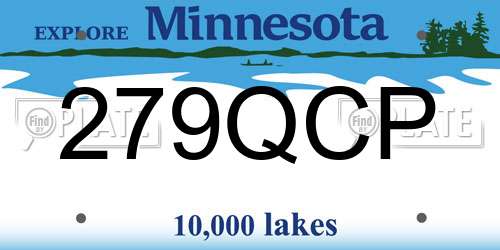 279QCP Minnesota License Plate