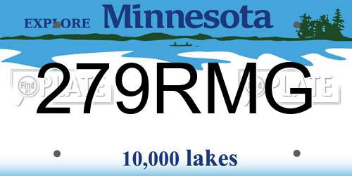 279RMG Minnesota License Plate