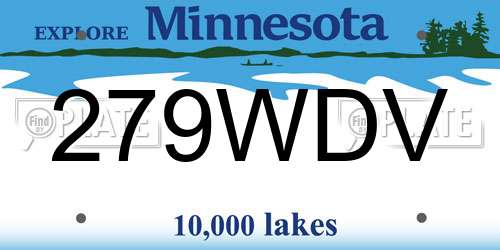 279WDV Minnesota License Plate