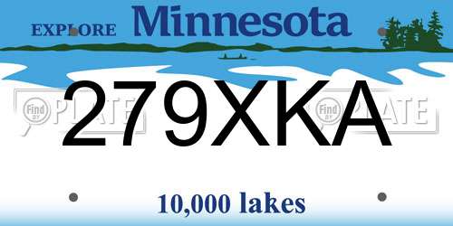 279XKA Minnesota License Plate