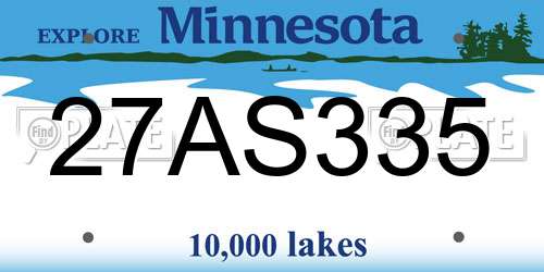 27AS335 Minnesota License Plate