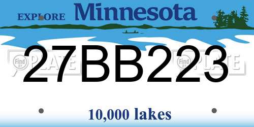 27BB223 Minnesota License Plate