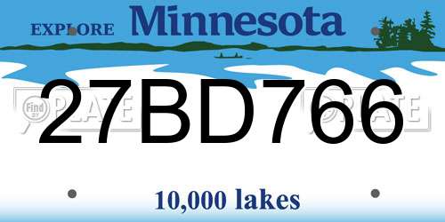 27BD766 Minnesota License Plate