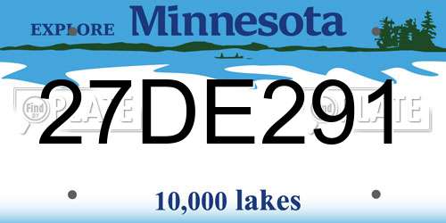 27DE291 Minnesota License Plate