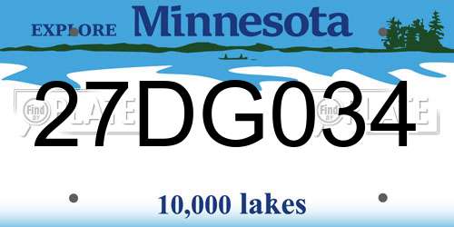 27DG034 Minnesota License Plate