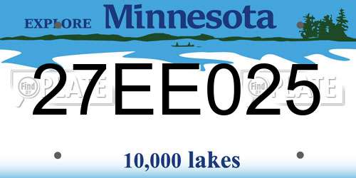 27EE025 Minnesota License Plate