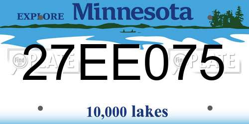 27EE075 Minnesota License Plate