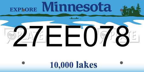 27EE078 Minnesota License Plate