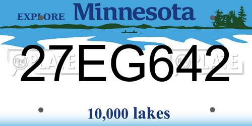 27EG642 Minnesota License Plate