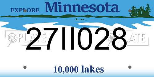 27II028 Minnesota License Plate