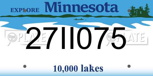 27II075 Minnesota License Plate