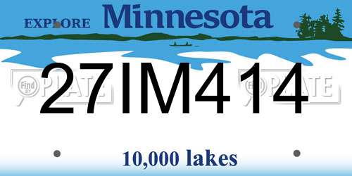 27IM414 Minnesota License Plate