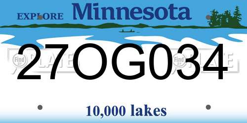 27OG034 Minnesota License Plate