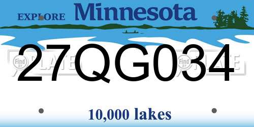 27QG034 Minnesota License Plate
