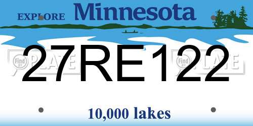 27RE122 Minnesota License Plate