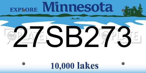 27SB273 Minnesota License Plate