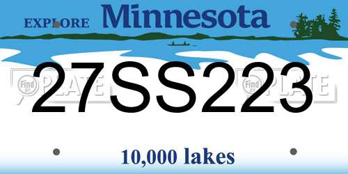 27SS223 Minnesota License Plate