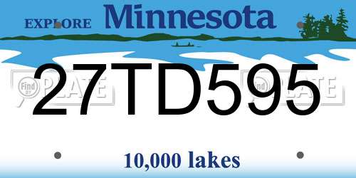 27TD595 Minnesota License Plate