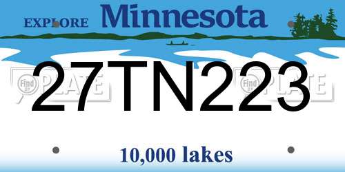 27TN223 Minnesota License Plate