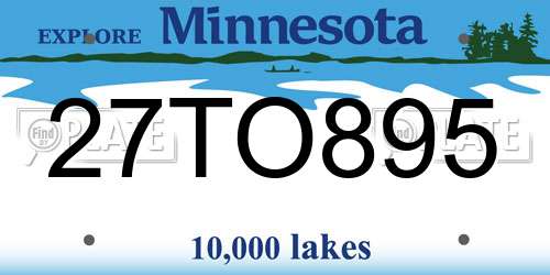 27TO895 Minnesota License Plate