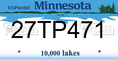27TP471 Minnesota License Plate