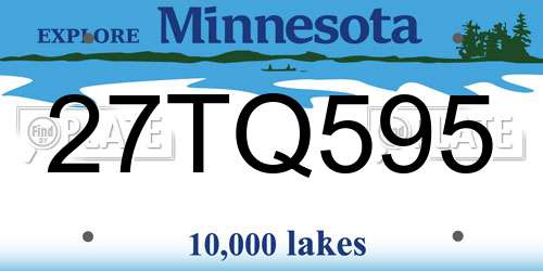 27TQ595 Minnesota License Plate