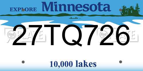 27TQ726 Minnesota License Plate