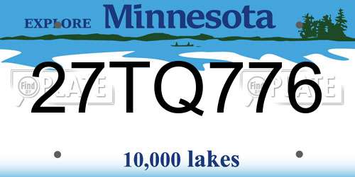 27TQ776 Minnesota License Plate