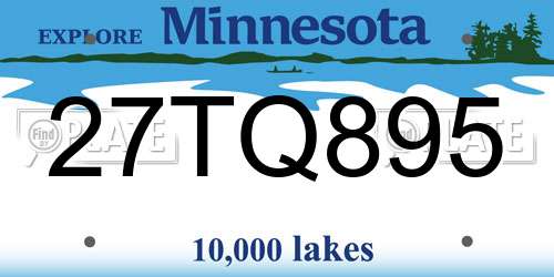 27TQ895 Minnesota License Plate
