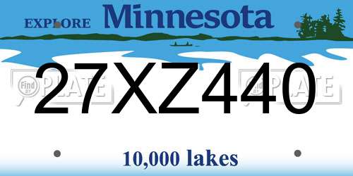 27XZ440 Minnesota License Plate