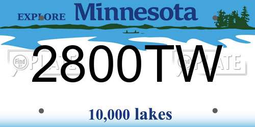 2800TW Minnesota License Plate