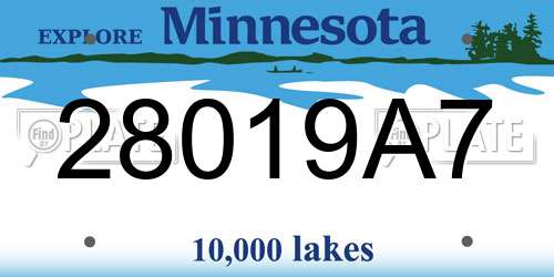 28019A7 Minnesota License Plate
