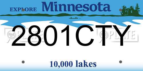 2801CTY Minnesota License Plate