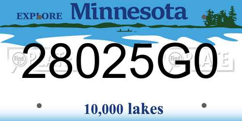 28025G0 Minnesota License Plate