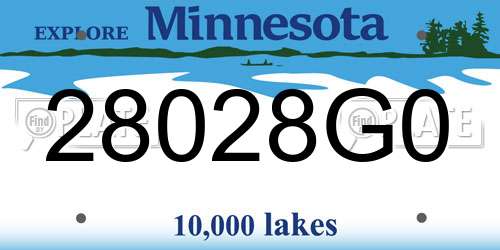 28028G0 Minnesota License Plate