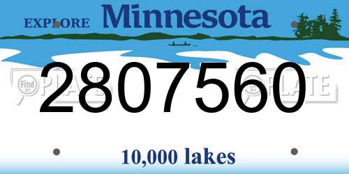 2807560 Minnesota License Plate
