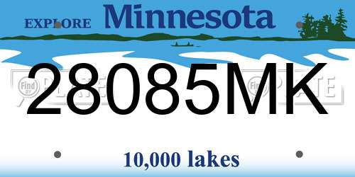 28085MK Minnesota License Plate